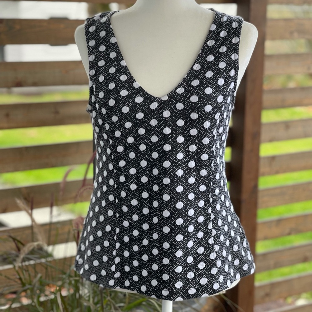 MAEVE by Anthropologie BLACK WHITE TANK TOP M
